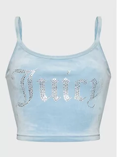 Koszulki i topy damskie - Juicy Couture Top Rain JCWO222001 Niebieski Slim Fit - grafika 1