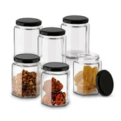 Pojemniki kuchenne - SŁOIKI Komplet NA PRZYPRAWY przetwory KUCHENNY SŁOIK sześciokątny na żywność z metalową zakrętką 290ml 6szt Java Tadar - miniaturka - grafika 1