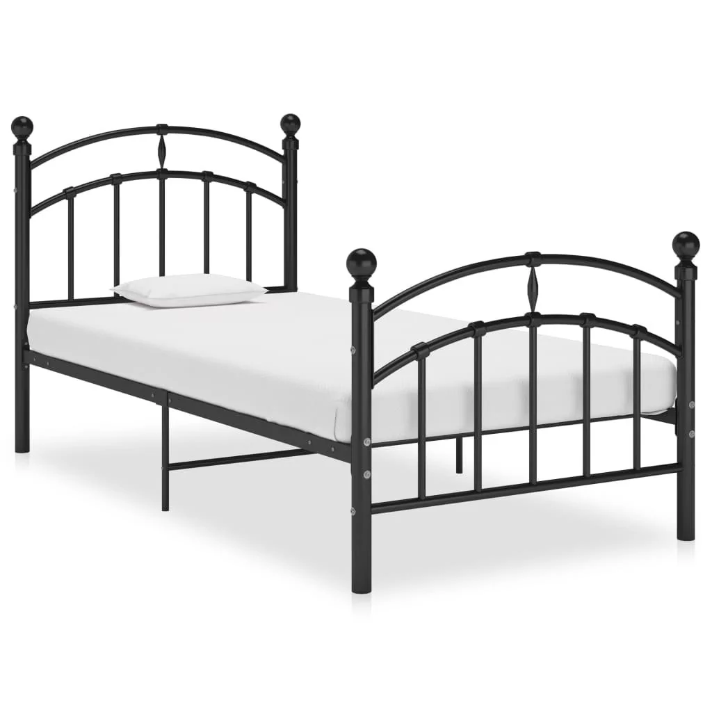 vidaXL Lumarko Rama łóżka, czarna, metalowa, 100 x 200 cm 324970