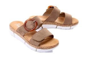 RIEKER V2392-62 beige, klapki damskie - Rieker - Klapki i japonki damskie - miniaturka - grafika 1