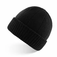 Czapki męskie - Czapka Męska Typu Beanie Czarna, Zimowa Paolo Peruzzi Br-03-Bl - miniaturka - grafika 1