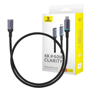 Przedłużenie kabla USB-C Baseus męski do żeński High Definition 10Gbps, 0,5m (czarny) - Kable komputerowe i do monitorów - miniaturka - grafika 1