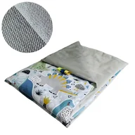 Koce i narzuty dla dzieci - Kocyk Dziecięcy 75x100 Ocieplany Dinozaury Niebieskie/Szary Bawełna/Velvet Polski Producent - miniaturka - grafika 1