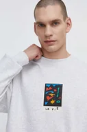 Bluzy męskie - Volcom bluza x ARTHUR LONGO męska kolor szary z nadrukiem - miniaturka - grafika 1