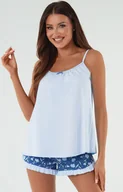 Piżamy damskie - Piżama damska na wąskie ramiączko niebieska Tulip, Kolor niebiesko-błękitny, Rozmiar S, Italian Fashion - Primodo.com - miniaturka - grafika 1