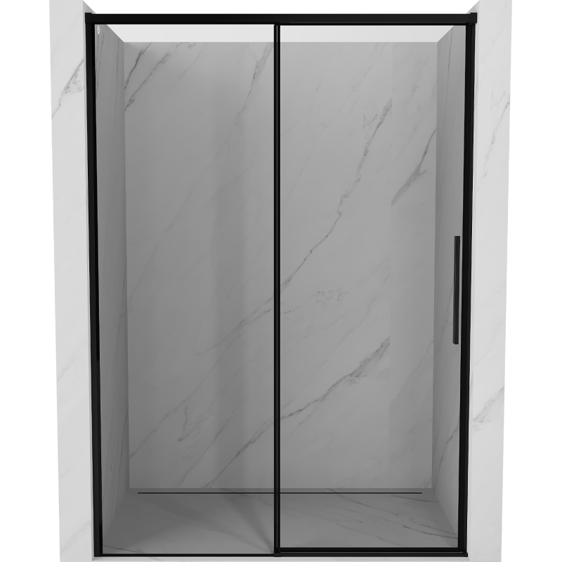 Mexen Rox drzwi prysznicowe rozsuwane lewe 145 cm, czarna ramka, czarne - 8C2-145-000-70-70-L