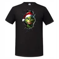 Koszulki męskie - Koszulka męska Świąteczna prezent Święta Grinch psotnik w czapce Mikołaja - miniaturka - grafika 1