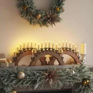 Oświetlenie świąteczne - vidaXL Świąteczny Łuk Świec z 10 Świecami LED 3 pcs Brązowy - miniaturka - grafika 1