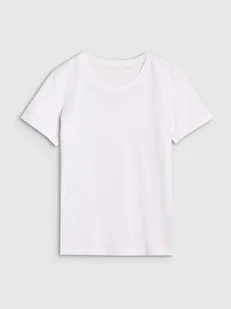 T-shirt damski bawełniany dładki 4F 4FWMM00TTSHF2356-10S Biały Roz. XS - Koszulki i topy damskie - miniaturka - grafika 1