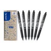 Długopisy - Zestaw 6x PILOT FRIXION BALL Clicker 0,7 czarny - miniaturka - grafika 1