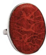 Pierścionki - Koral Duży Piękny Pierścionek Srebro R10-26 Unikat - miniaturka - grafika 1