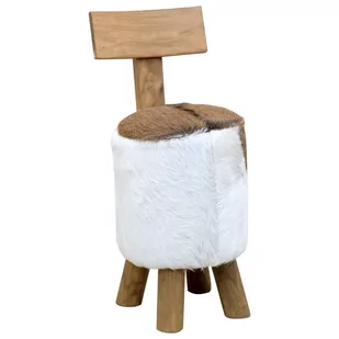 vidaXL Stołek, brązowy, lite drewno tekowe - Krzesła - miniaturka - grafika 1