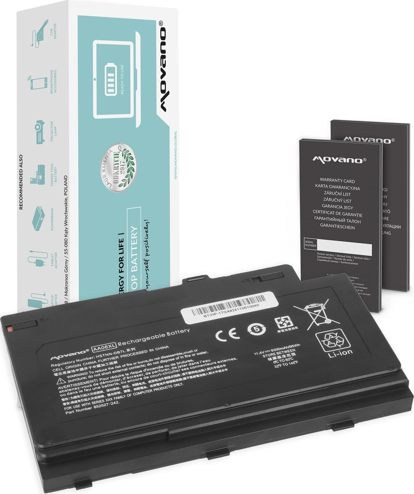 Bateria Movano do HP ZBook 17 G4