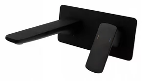 Cubic czarna bateria umywalkowa podtynkowa kwadrat - Baterie podtynkowe - miniaturka - grafika 1