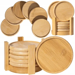 Bambusowe podkładki podstawki zestaw 6 SZT stojak podstawka kubek szklanka - Obrusy i serwetki Bambusowe podkładki podstawki zestaw 6 SZT stojak podstawka kubek szklanka - Obrusy i serwetki - miniaturka - grafika 1