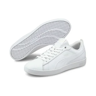 Damskie buty sportowe Smash v2 Leather PUMA White - Buty trekkingowe damskie - miniaturka - grafika 1