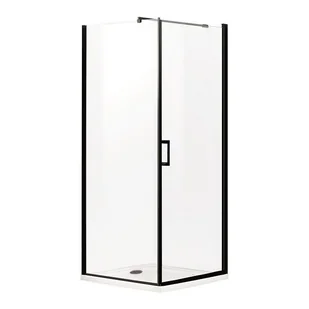 Novoterm LOFT KABINA NATRYSKOWA 80x80x190 cm/5mm z brodzikiem ,czarne profile LAGOS LAGOS 80+brodzik - Kabiny prysznicowe - miniaturka - grafika 1