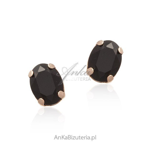 ankabizuteria.pl Kolczyki srebrne Swarovski pozłacane różowym złotem