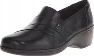 Półbuty damskie - CLARKS MAY MARIGOLD PÓŁBUTY DAMSKIE CZARNE SKÓRZANE WSUWANE 40 JKJ - miniaturka - grafika 1