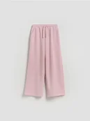 Spodnie i spodenki dla dziewczynek - Reserved - Spodnie dresowe z modalem - brudny róż - miniaturka - grafika 1