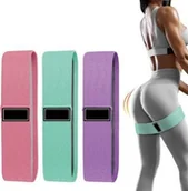 Gumy, taśmy, ekspandery - GUMY DO ĆWICZEŃ materiałowe ZESTAW 3 SZTUKI - miniaturka - grafika 1