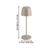 Lampy ogrodowe - EGLO Lampa stołowa LED Mannera, akumulator, piaskowa - miniaturka - grafika 1