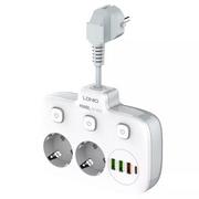 Listwy zasilające - Listwa zasilająca z 2 gniazdami AC, 3x USB, USB-C, LDNIO SE2435, 2500W (biała) - miniaturka - grafika 1