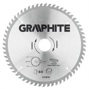 Graphite tarcza do drewna 200mm 60 zębów widia 57H678 - Tarcze do pił - miniaturka - grafika 1