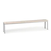 Meble do szkół i przedszkoli - B2B Partner Ławka szatniowa, siedzisko - listwy, długość 2000 mm, szara 179324 - miniaturka - grafika 1