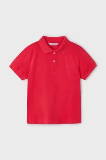 Koszulki dla chłopców - Mayoral polo bawełniane dziecięce kolor czerwony gładki - grafika 1