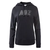 Bluzy damskie - Damska Bluza NIKE W NK DF HBR FLC HOODY DM2883-010 – Czarny - miniaturka - grafika 1