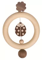 Grzechotki dla dzieci - Heimess, Drewniana grzechotka, brązowa biedronka, 12,5 cm - miniaturka - grafika 1