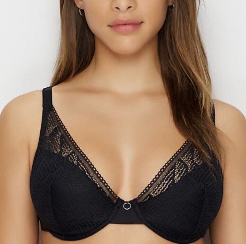 Chantelle biustonosz damski usztywniany czarny stanik koronkowy Erika 75G