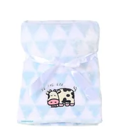 Koce i narzuty dla dzieci - Kocyk z haftem Ricco krówka 75x100 BabyMatex - miniaturka - grafika 1