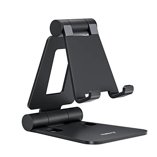 NULAXY Stojak na telefon, w pełni składany uchwyt na telefon komórkowy z regulacją wysokości, stojak stacja dokująca aluminiowy biurko kompatybilny z iPhone 15 14 13 12 11 Pro Max XR X 8, HUAWEI,