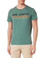 Koszulki męskie - camel active T-shirt męski, zielony (Pine Green), M - miniaturka - grafika 1
