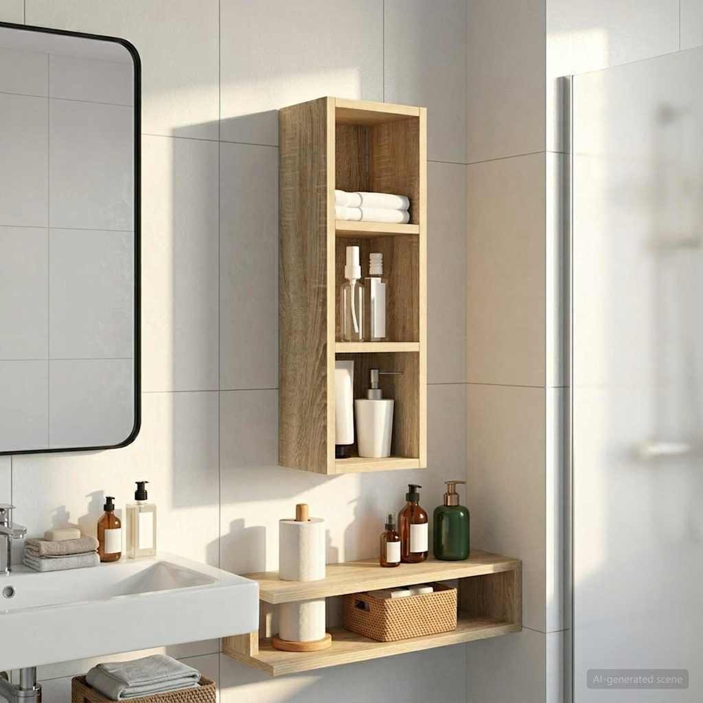 vidaXL vidaXL Szafka ścienna łazienkowa z półką Dąb Sonoma 20 x 16 x 62,5 cm