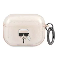 Akcesoria do słuchawek - Karl Lagerfeld KLAPUKHGD AirPods Pro cover złoty/gold Glitter Karl`s Head - miniaturka - grafika 1
