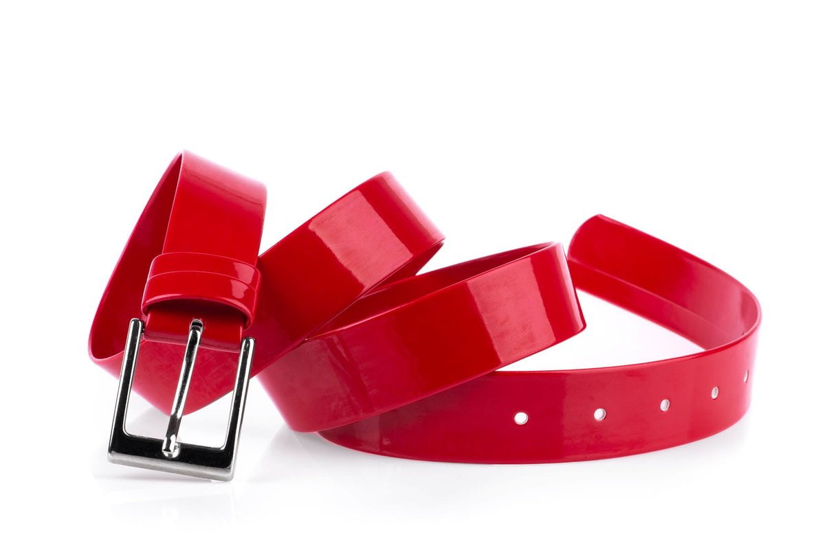 Pasek damski klasyczny czerwony lakier 3 cm