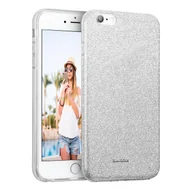Etui i futerały do telefonów - Etui na telefon komórkowy Apple iPhone 6 / 6s brokatowe etui ochronne TPU, srebrne - miniaturka - grafika 1