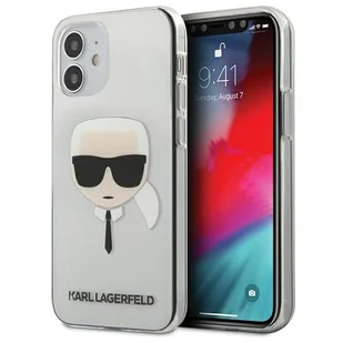 Karl Lagerfeld KLHCP12SKTR iPhone 12 5,4" hardcase Transparent Karl s Head - Etui i futerały do telefonów - miniaturka - grafika 1
