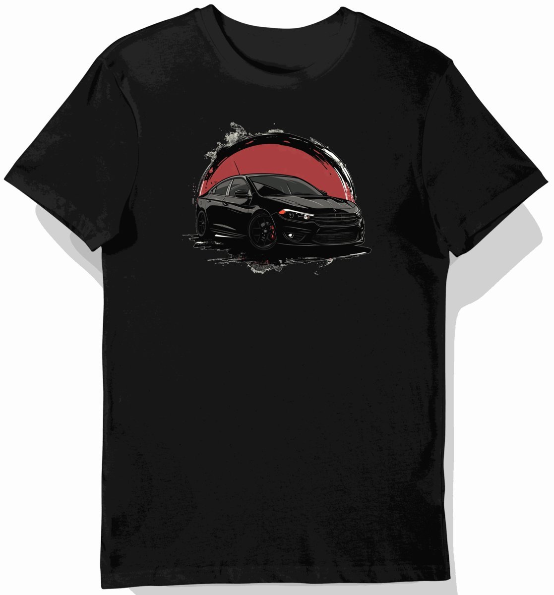 Koszulka męska czarna z Widokiem Klasycznego Dodge Dart GTS M