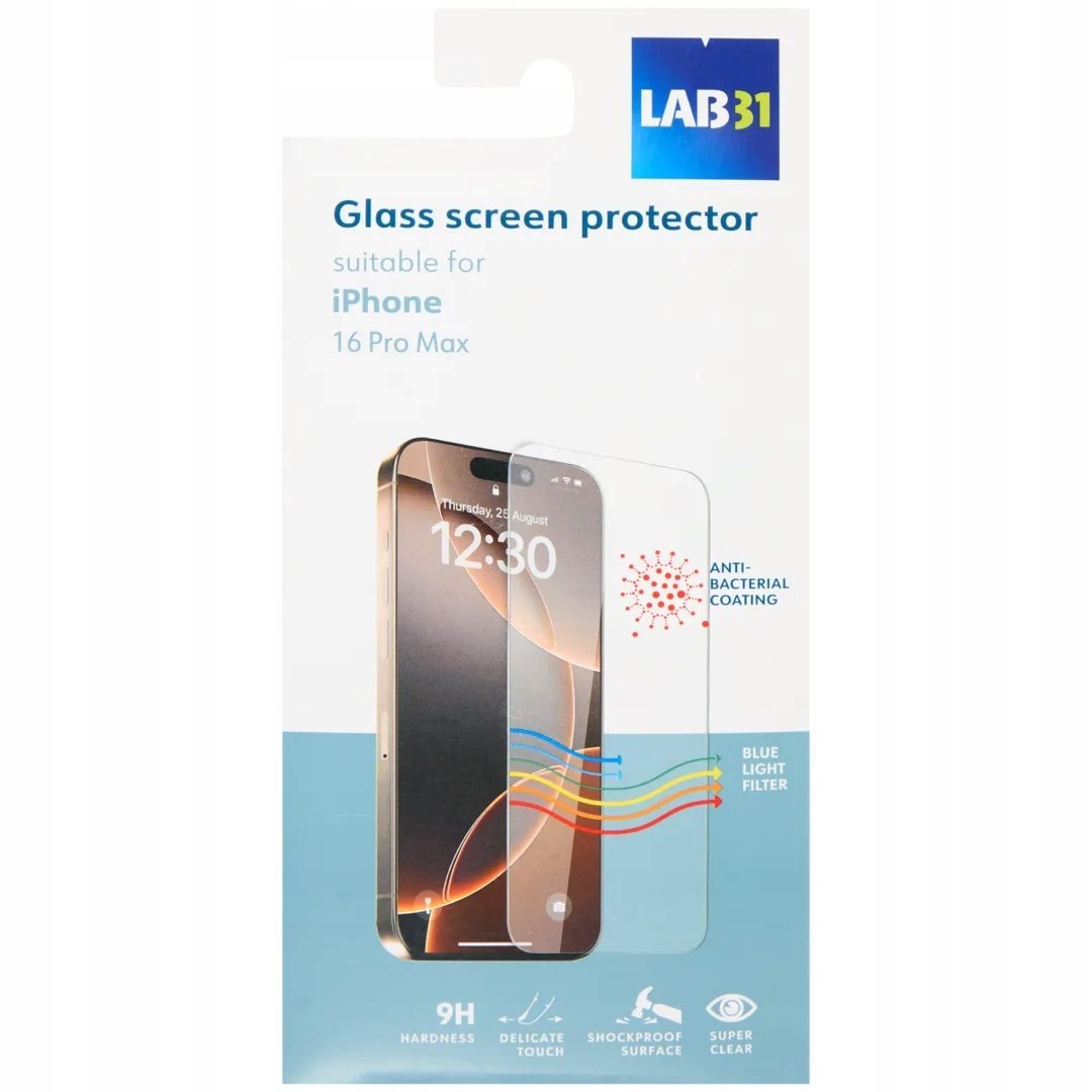 Szkło hartowane LAB31 do iPhone 16 Pro Max 9H Blue Light Filter