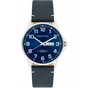 Zegarki męskie - Srebrny męski zegarek na pasku PACIFIC SMA-1073D-02 - miniaturka - grafika 1