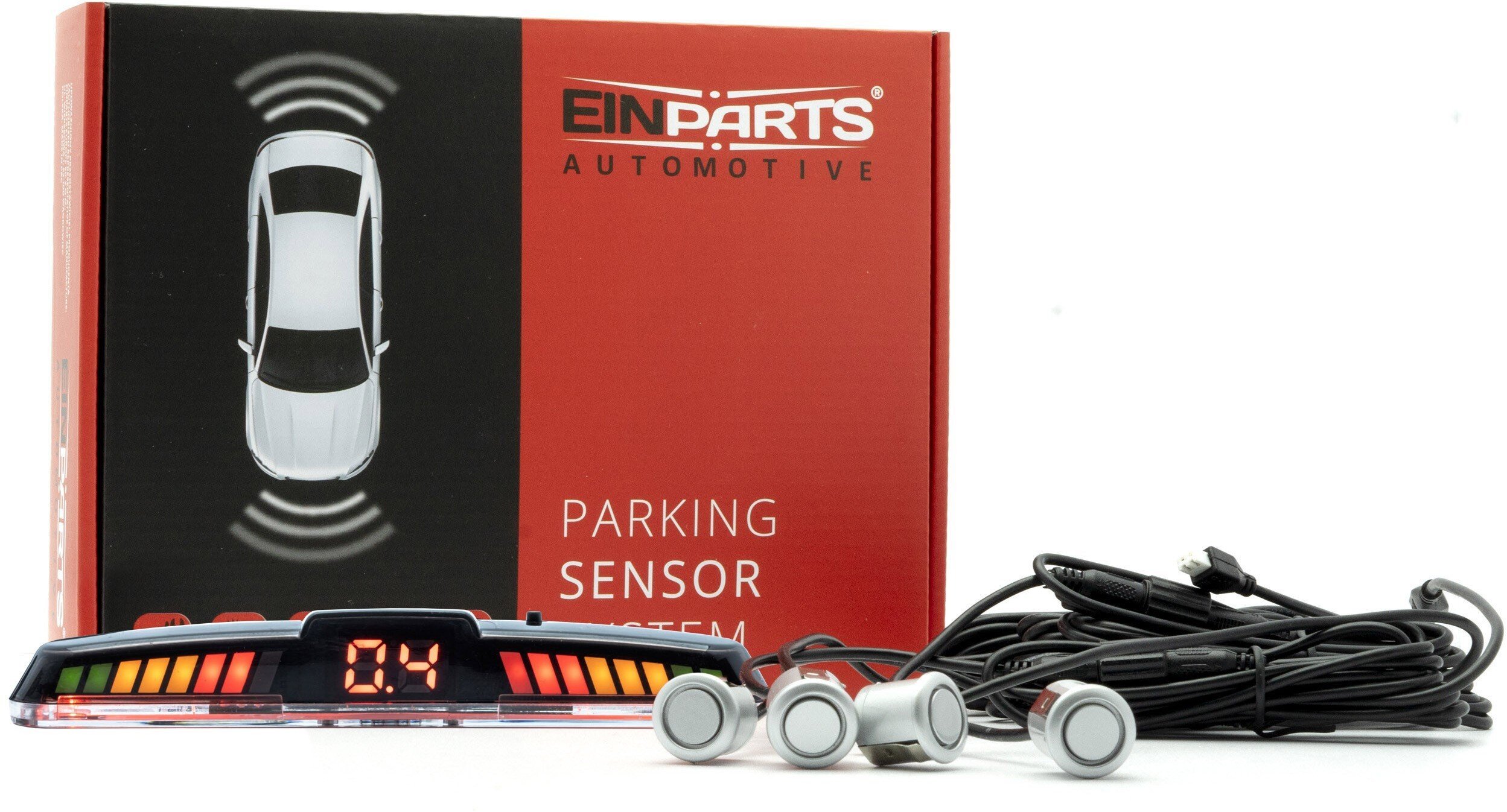 Einparts Automotive EINPARTS CZUJNIKI PARKOWANIA 4 SENSORÓW TYŁ DO SAMOCHODU Z CENTRALKĄ