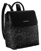 Plecaki - Plecak damski z klapką ozdobiony nadrukiem, eko skóra — David Jones - miniaturka - grafika 1