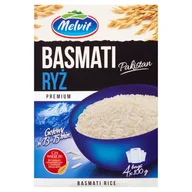 Ryż - Melvit Premium Ryż Basmati Pakistan 400 g (4 torebki) - miniaturka - grafika 1
