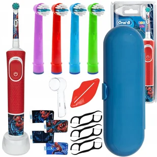Szczoteczka Elektryczna Oral-B Vitality 100 Spiderman + 4 Końcówki kolorowe + akcesoria - Końcówki do szczoteczek elektrycznych - miniaturka - grafika 1