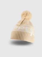 Czapki damskie - 4F Czapka zimowa z dodatkiem wełny damska - beżowa S - miniaturka - grafika 1