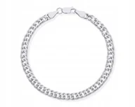 Bransolety męskie - Bransoletka Męska Srebrna 925 Szeroka Gruba splot Rombo Pełna dł. 21 cm - miniaturka - grafika 1